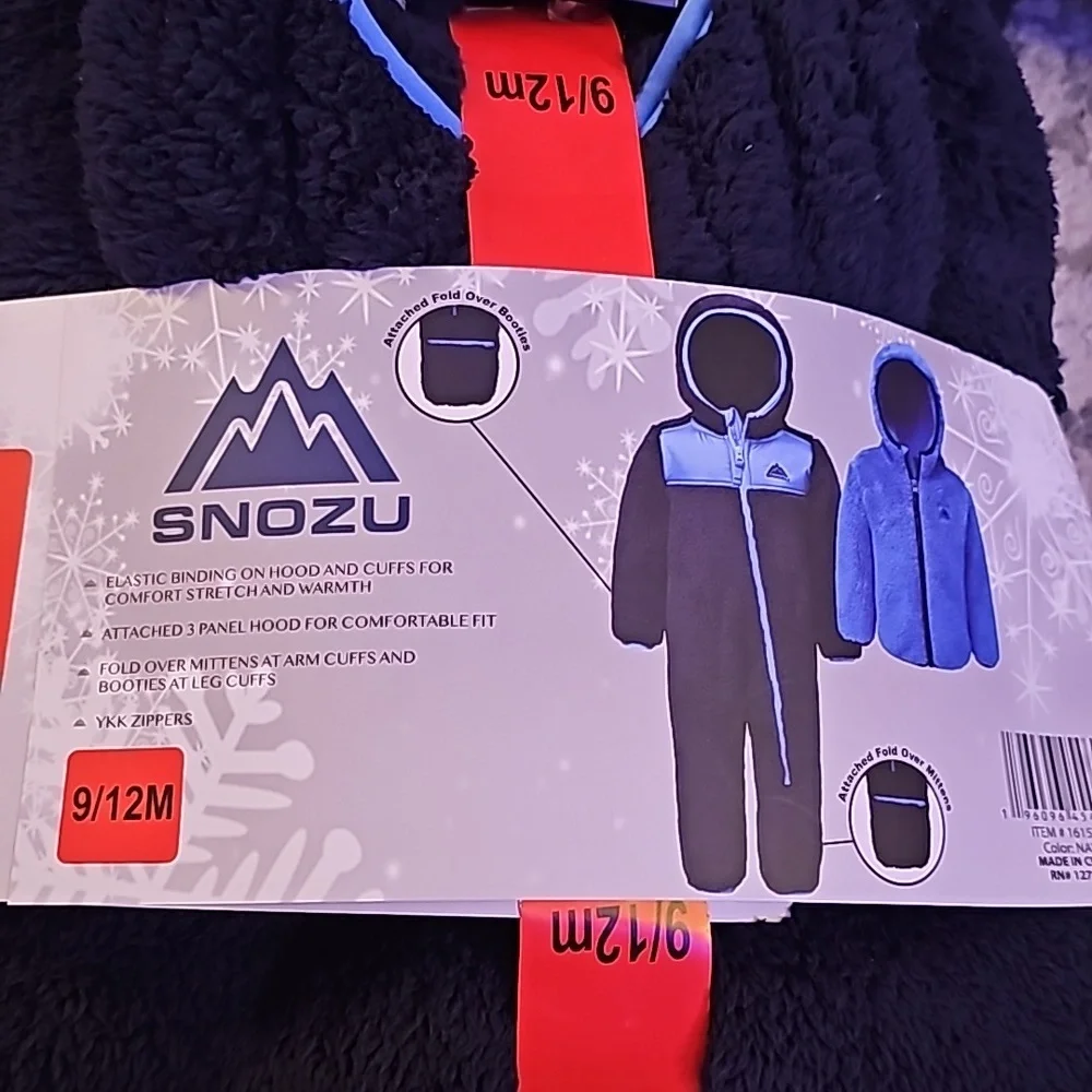 Snozu Infant 2-piece Fleece Set, jacket and snowsuit, Blue nwt, 9-12m